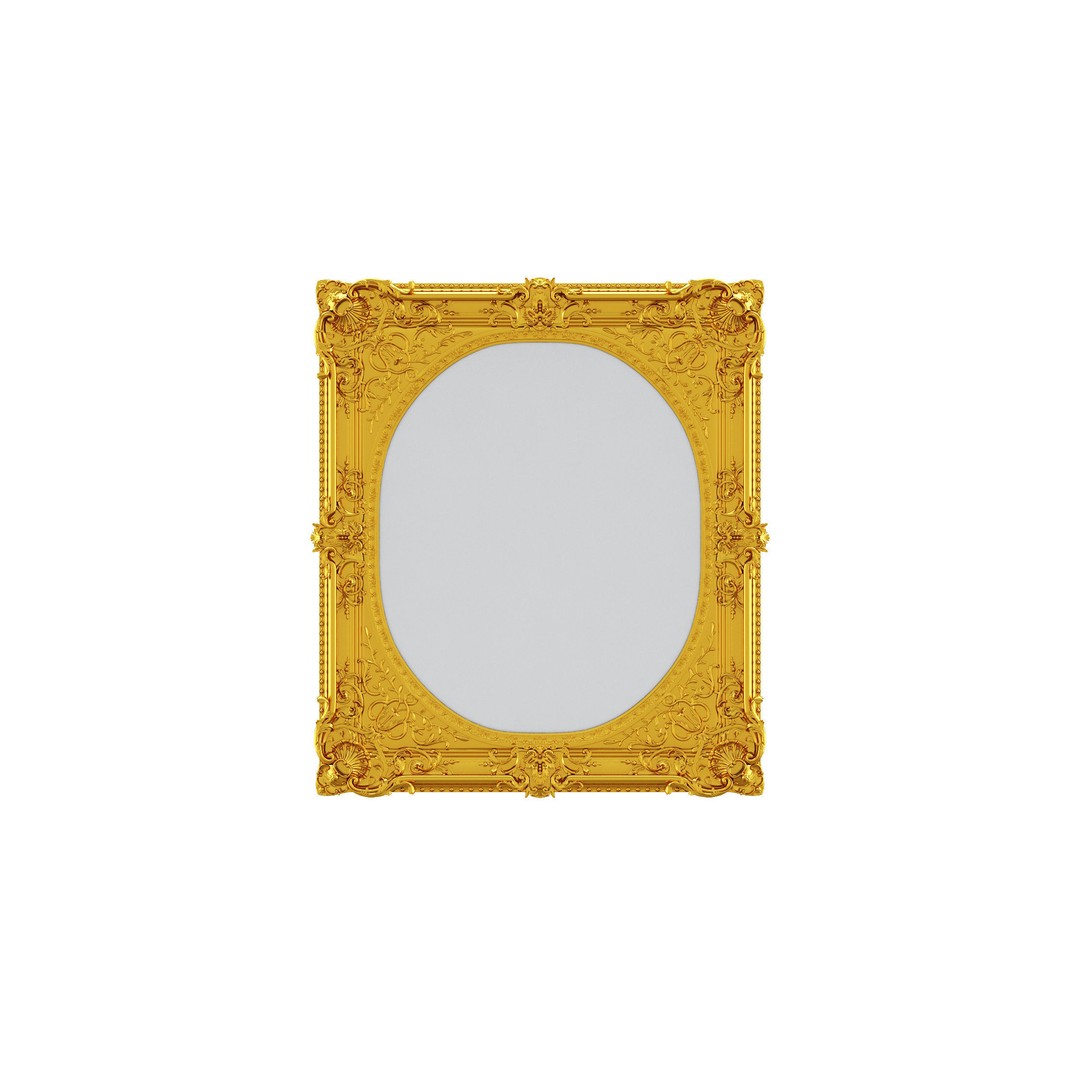 Classic Frames 3D Model – Baroque Decor Collection, PBR Textures - View 13