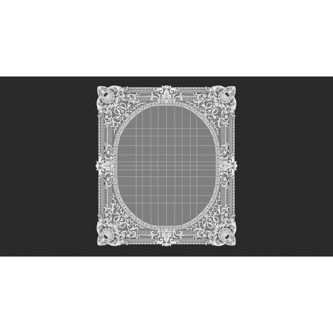 Classic Frames 3D Model – Baroque Decor Collection, PBR Textures - View 14