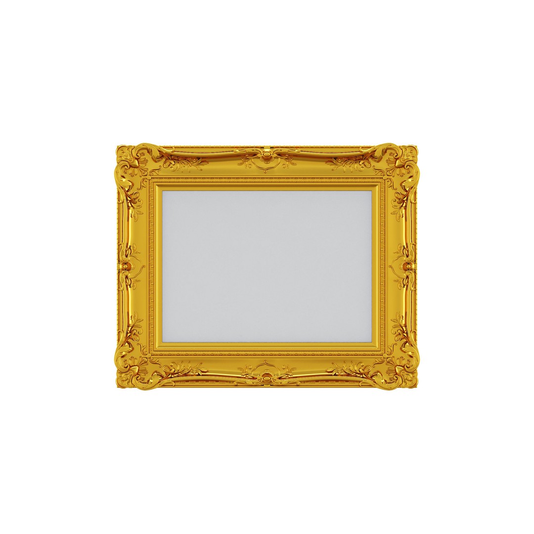 Classic Frames 3D Model – Baroque Decor Collection, PBR Textures - View 15
