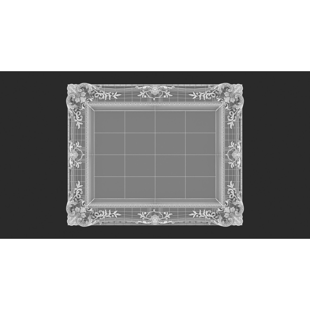 Classic Frames 3D Model – Baroque Decor Collection, PBR Textures - View 16