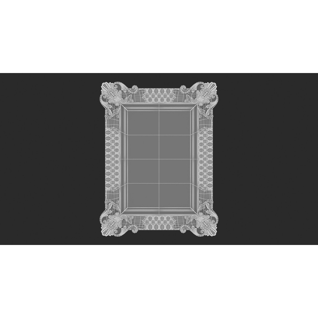 Classic Frames 3D Model – Baroque Decor Collection, PBR Textures - View 18