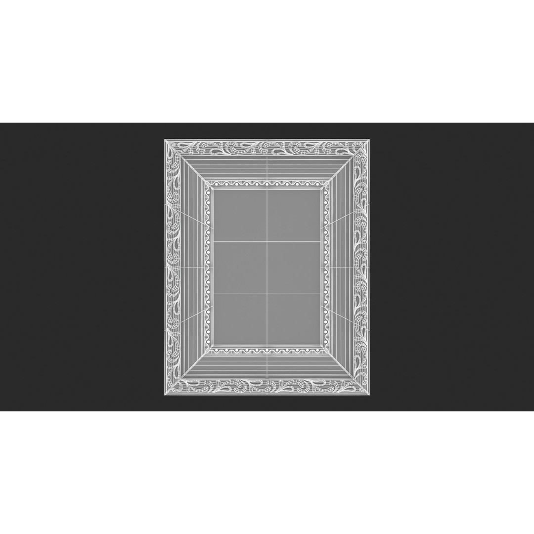 Classic Frames 3D Model – Baroque Decor Collection, PBR Textures - View 20