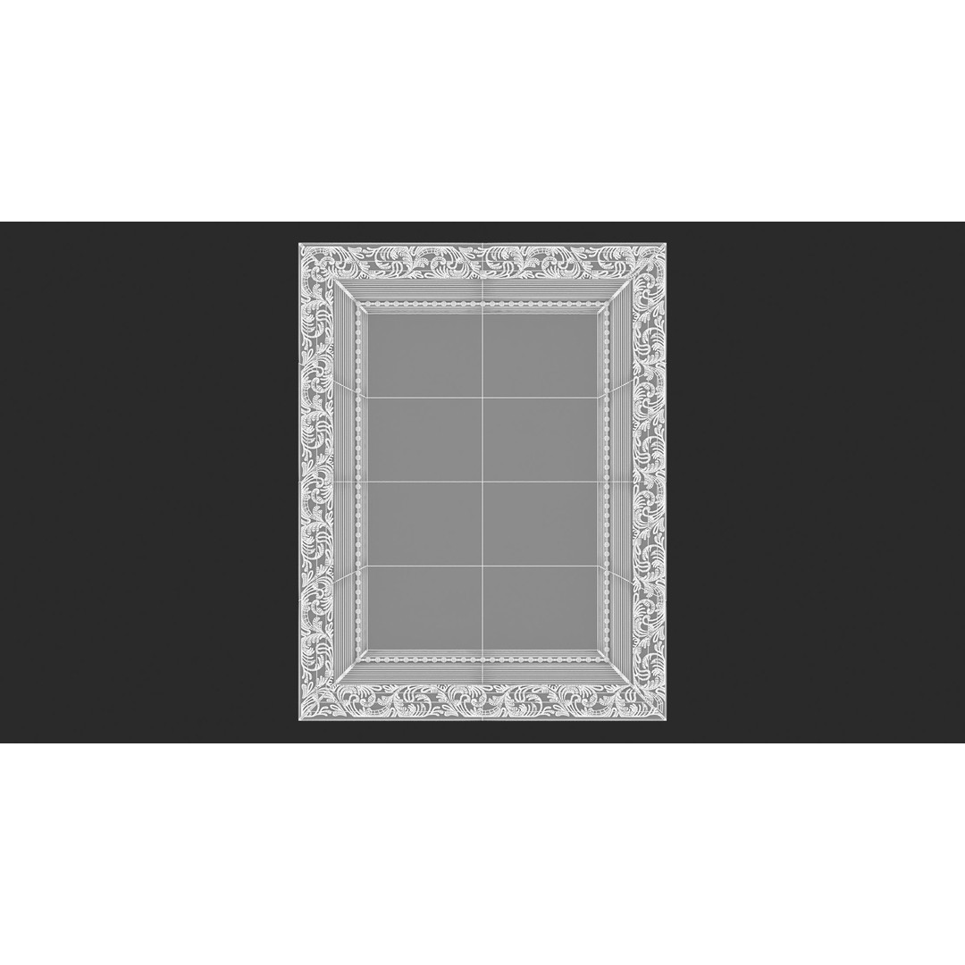 Classic Frames 3D Model – Baroque Decor Collection, PBR Textures - View 22