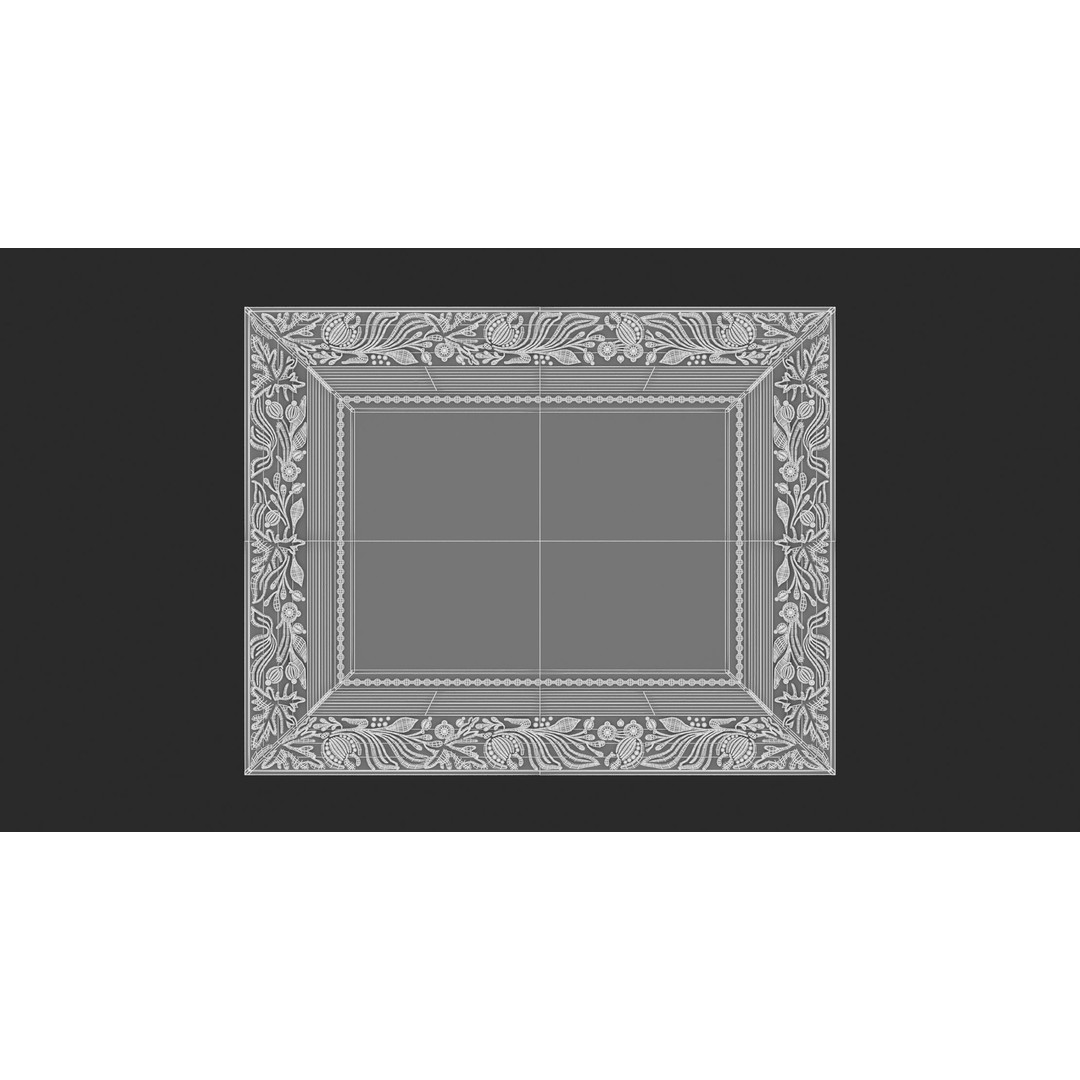 Classic Frames 3D Model – Baroque Decor Collection, PBR Textures - View 24