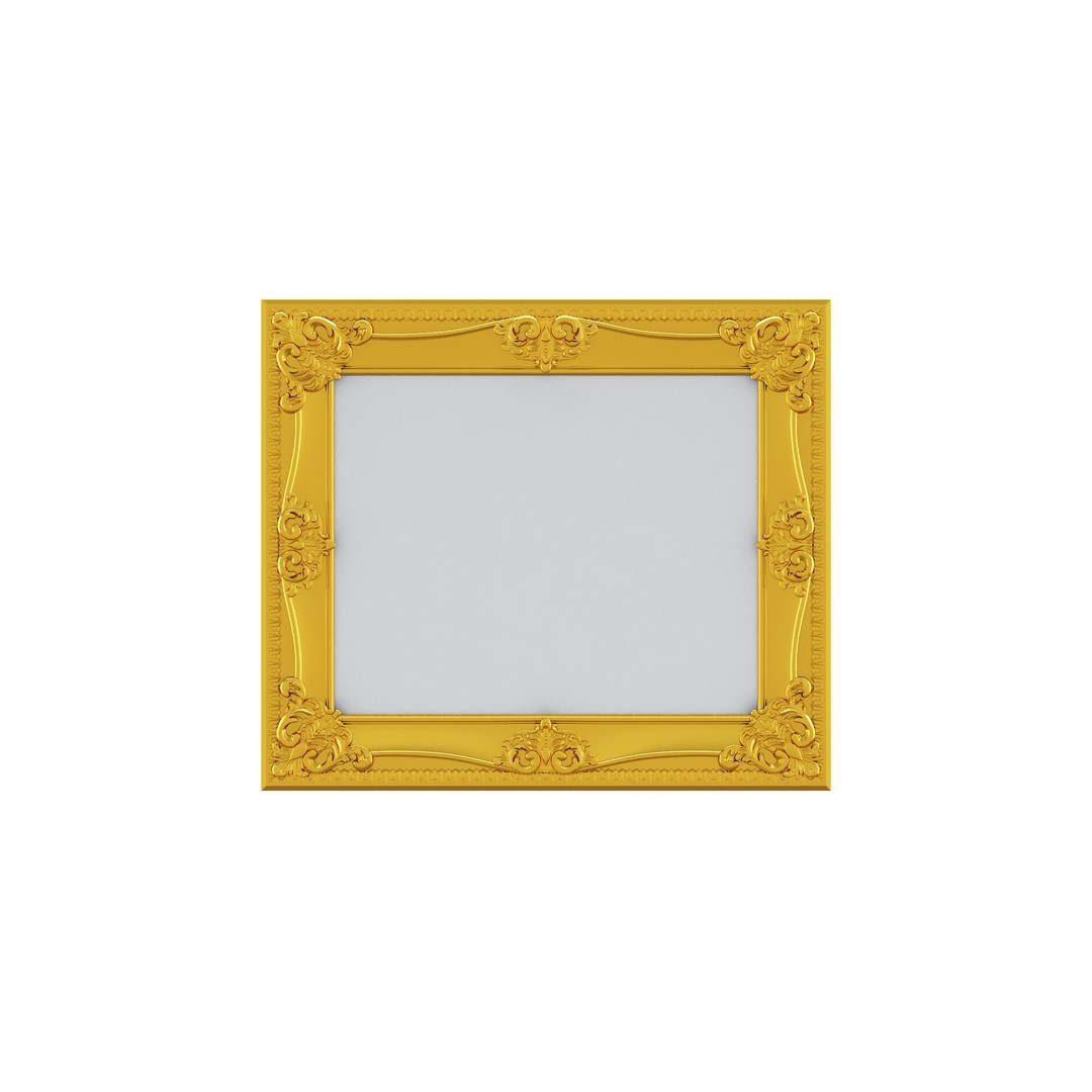 Classic Frames 3D Model – Baroque Decor Collection, PBR Textures - View 25