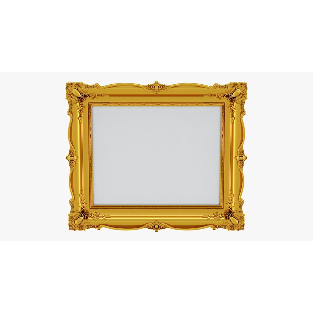 Classic Frames 3D Model – Baroque Decor Collection, PBR Textures - View 3