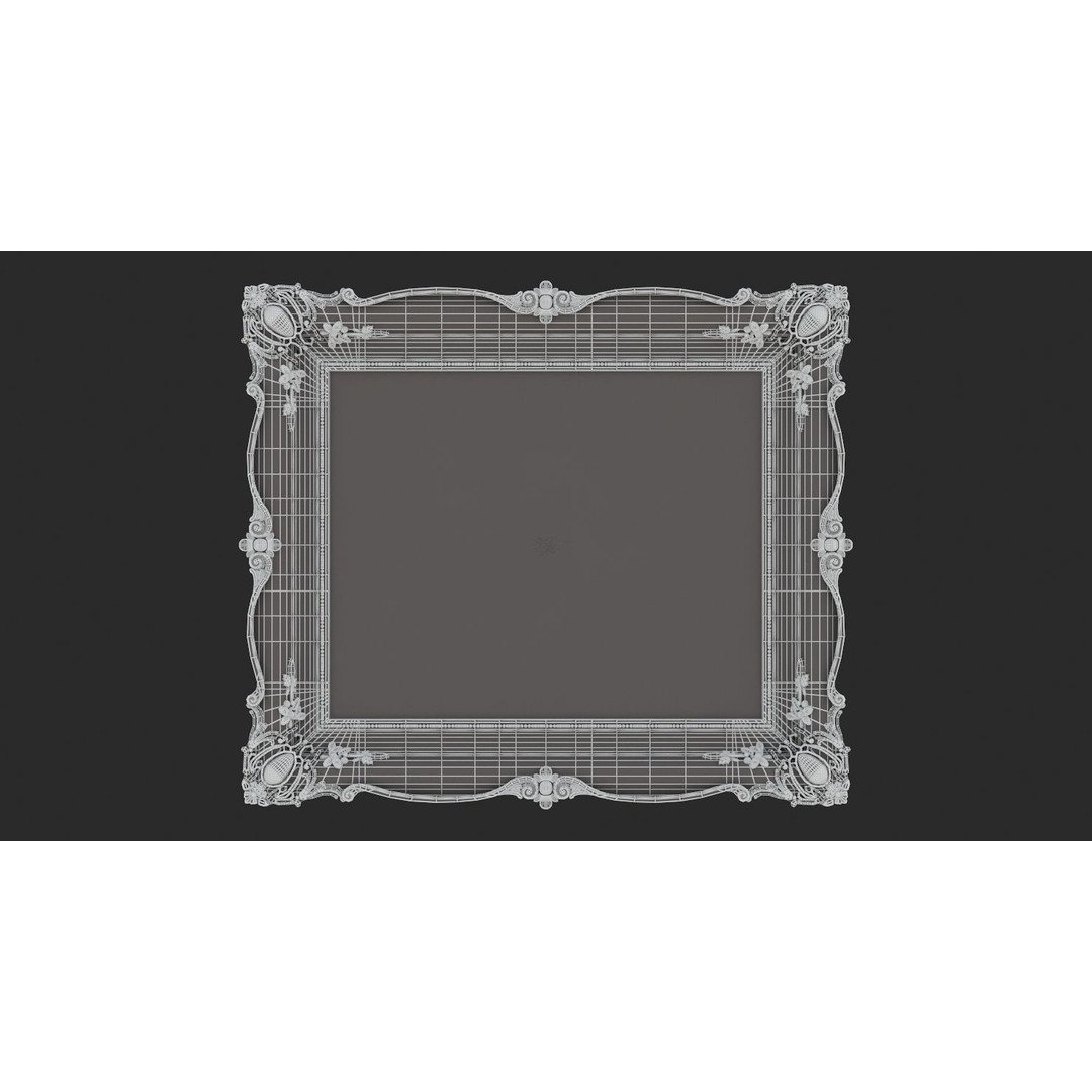Classic Frames 3D Model – Baroque Decor Collection, PBR Textures - View 4
