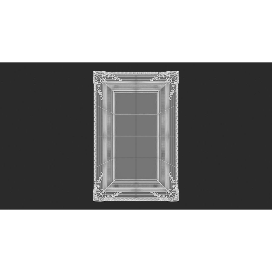 Classic Frames 3D Model – Baroque Decor Collection, PBR Textures - View 8