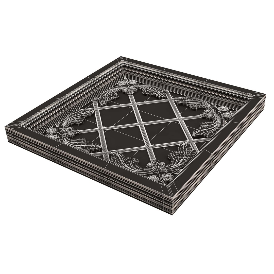Ceiling Tiles 3D Model – Low Poly Architectural Decoration, OBJ, FBX