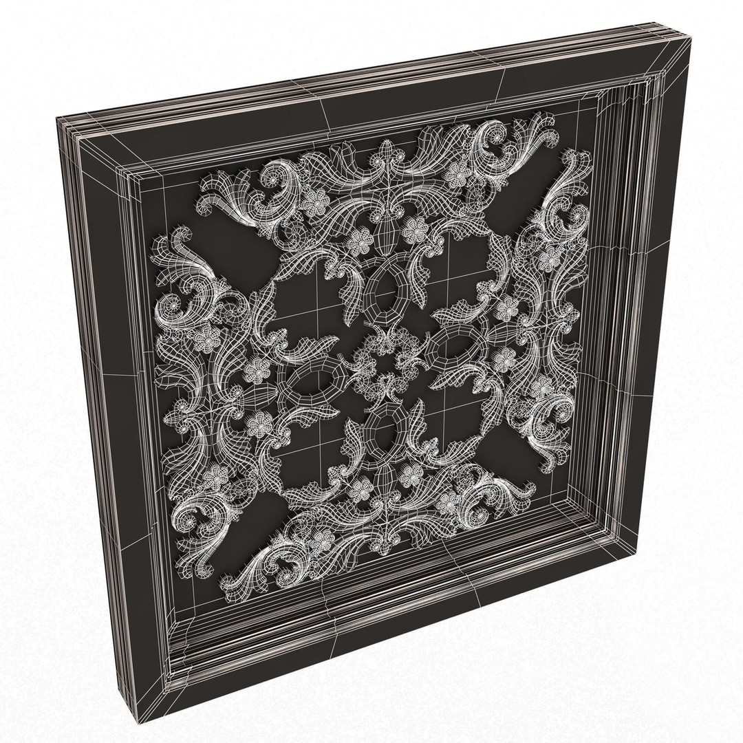 Ceiling Tiles 3D Model – Low Poly Architectural Decoration, OBJ, FBX - View 100