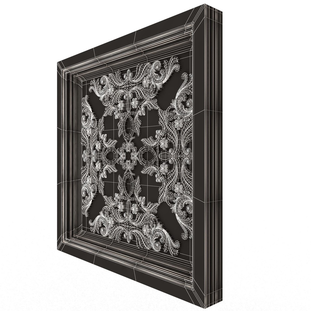 Ceiling Tiles 3D Model – Low Poly Architectural Decoration, OBJ, FBX - View 101