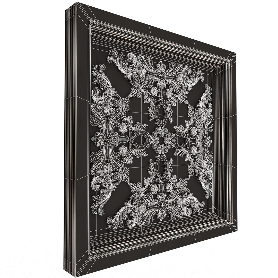 Ceiling Tiles 3D Model – Low Poly Architectural Decoration, OBJ, FBX - View 102