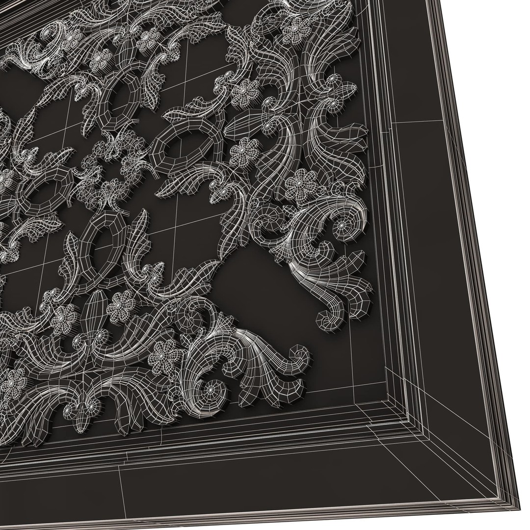 Ceiling Tiles 3D Model – Low Poly Architectural Decoration, OBJ, FBX - View 103