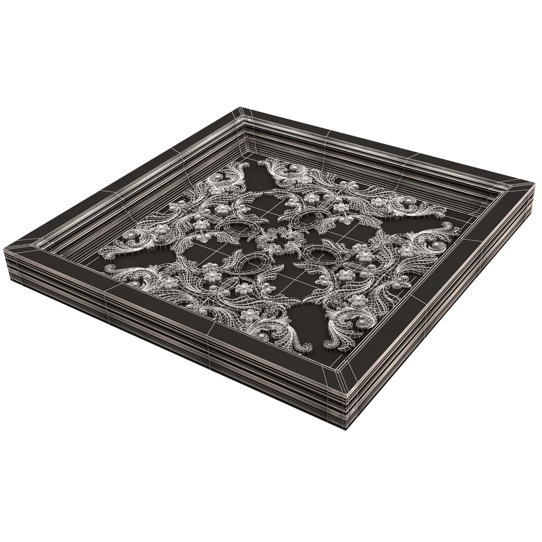 Ceiling Tiles 3D Model – Low Poly Architectural Decoration, OBJ, FBX - View 104