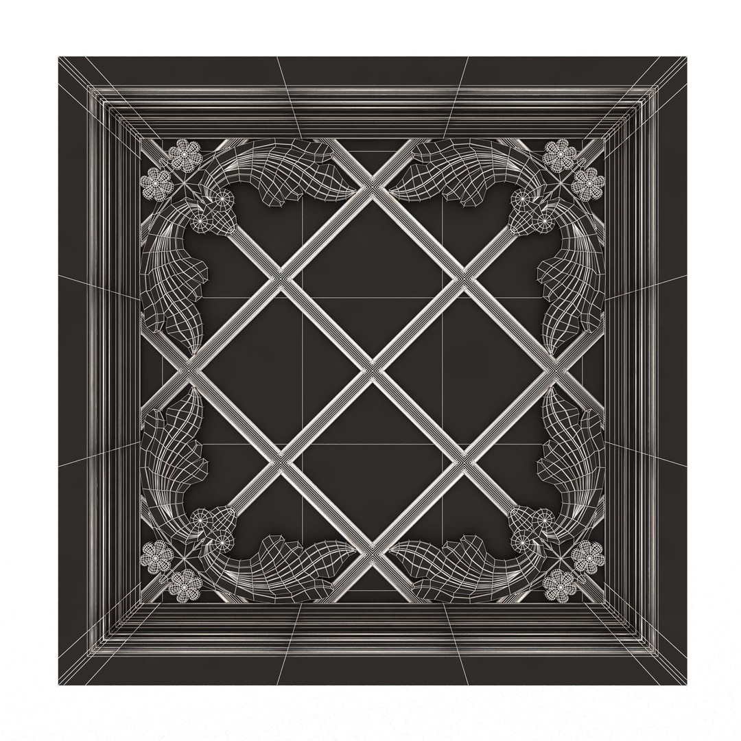 Ceiling Tiles 3D Model – Low Poly Architectural Decoration, OBJ, FBX - View 105