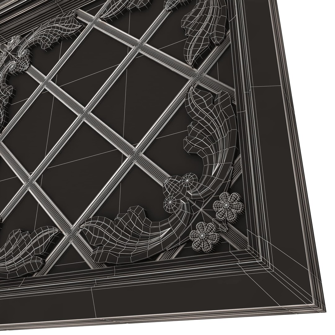Ceiling Tiles 3D Model – Low Poly Architectural Decoration, OBJ, FBX - View 109
