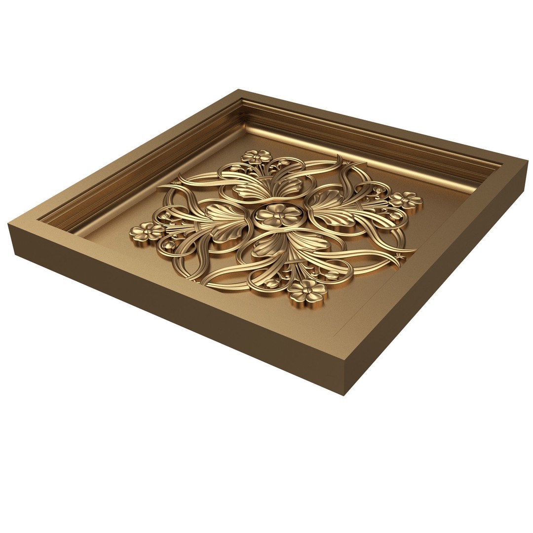 Ceiling Tiles 3D Model – Low Poly Architectural Decoration, OBJ, FBX - View 14