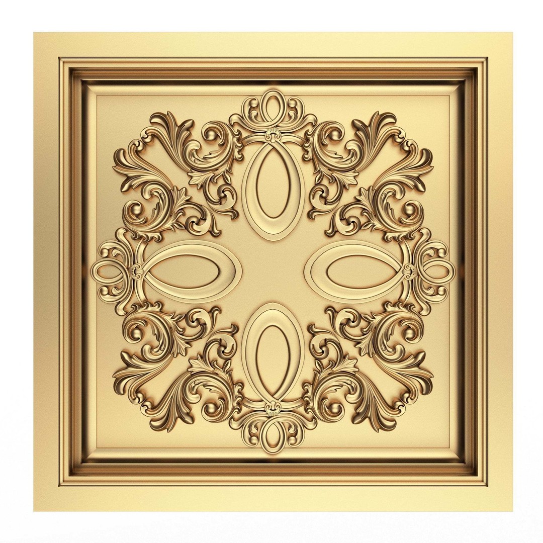 Ceiling Tiles 3D Model – Low Poly Architectural Decoration, OBJ, FBX - View 15