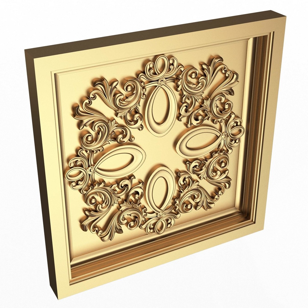 Ceiling Tiles 3D Model – Low Poly Architectural Decoration, OBJ, FBX - View 16