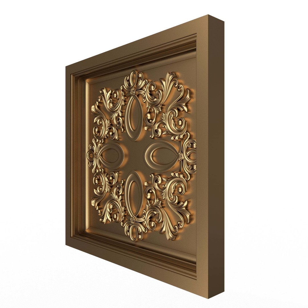 Ceiling Tiles 3D Model – Low Poly Architectural Decoration, OBJ, FBX - View 17