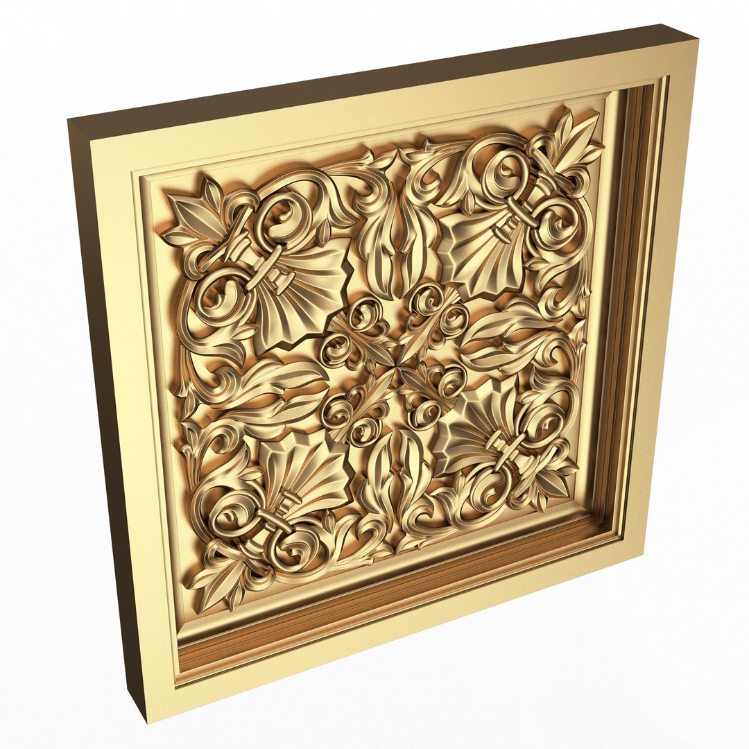 Ceiling Tiles 3D Model – Low Poly Architectural Decoration, OBJ, FBX - View 4