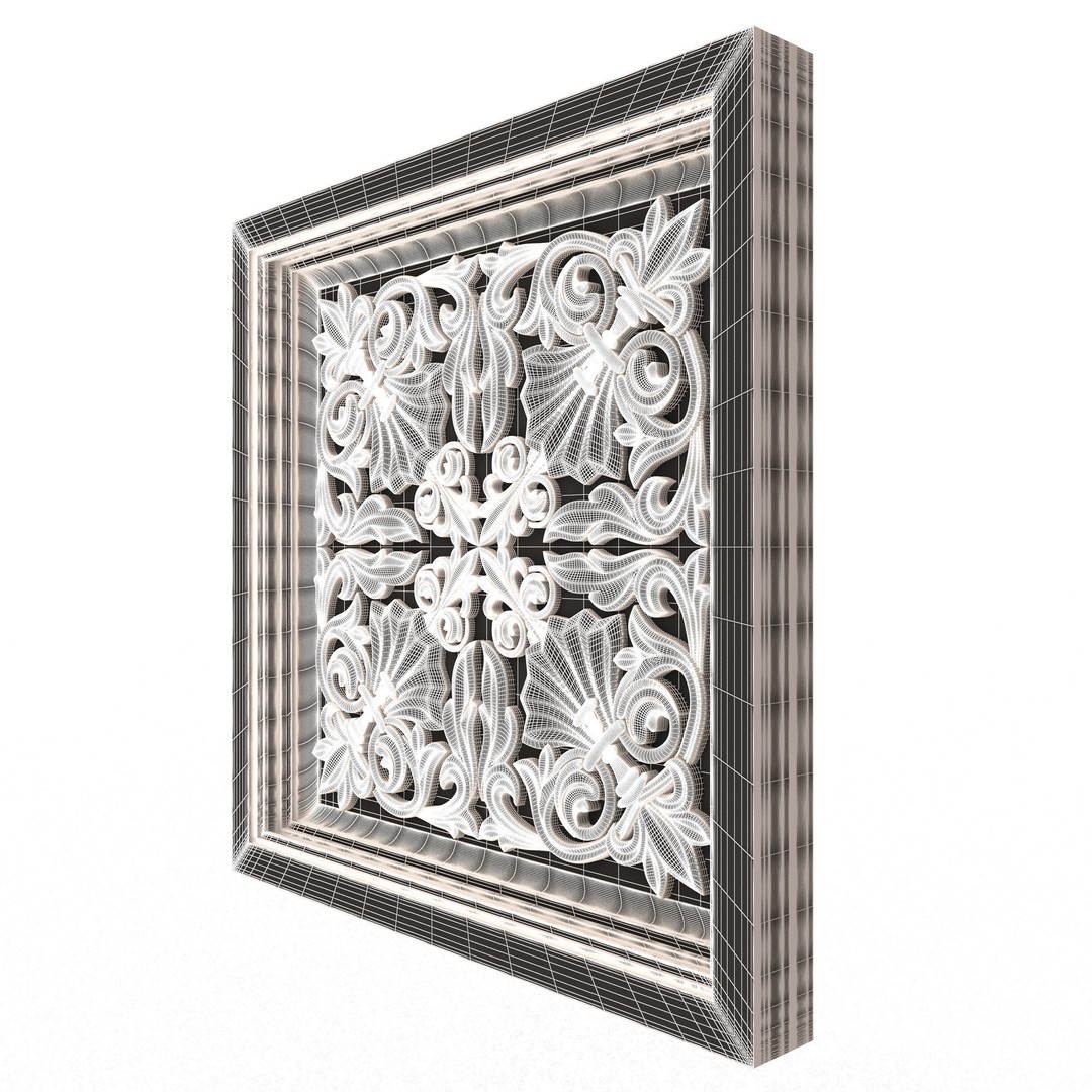 Ceiling Tiles 3D Model – Low Poly Architectural Decoration, OBJ, FBX - View 41