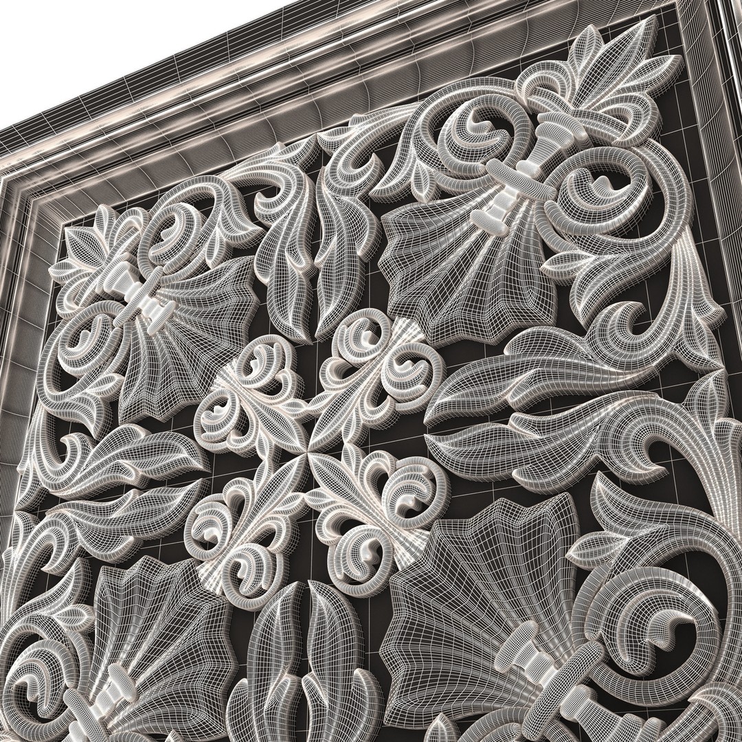 Ceiling Tiles 3D Model – Low Poly Architectural Decoration, OBJ, FBX - View 43