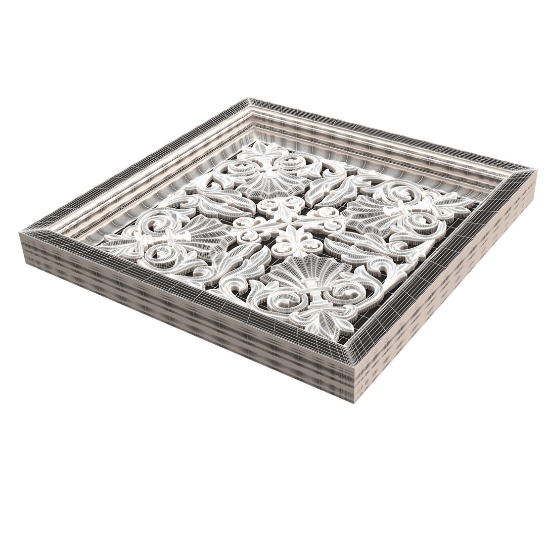 Ceiling Tiles 3D Model – Low Poly Architectural Decoration, OBJ, FBX - View 44