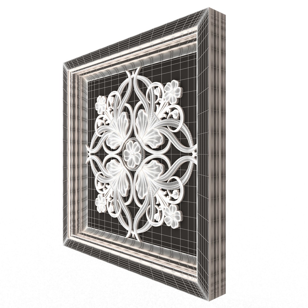 Ceiling Tiles 3D Model – Low Poly Architectural Decoration, OBJ, FBX - View 47