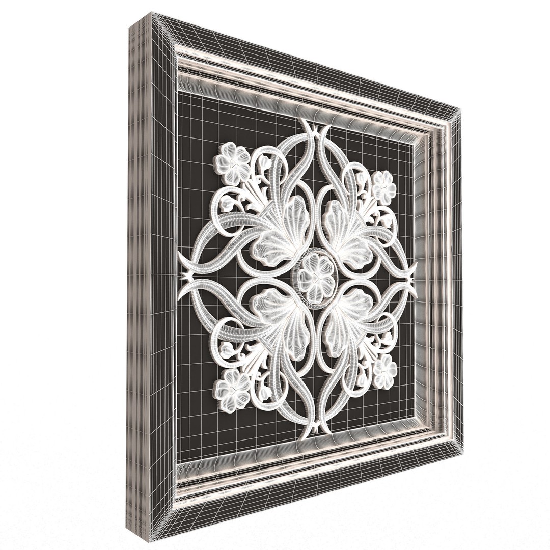 Ceiling Tiles 3D Model – Low Poly Architectural Decoration, OBJ, FBX - View 48