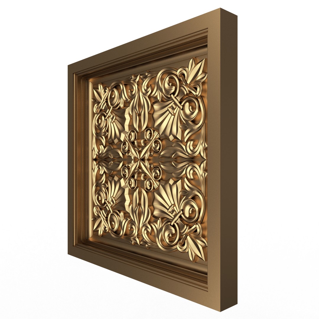 Ceiling Tiles 3D Model – Low Poly Architectural Decoration, OBJ, FBX - View 5