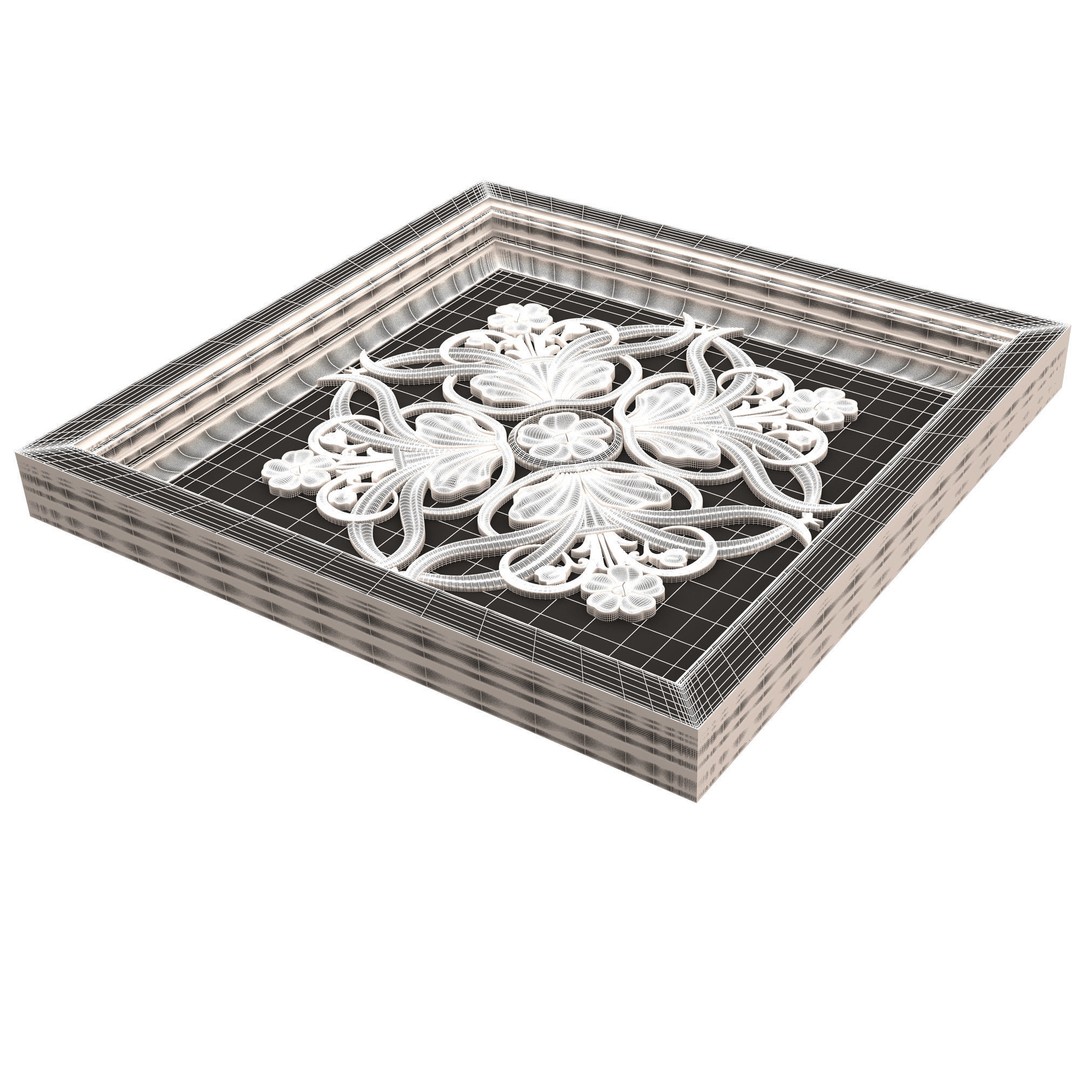 Ceiling Tiles 3D Model – Low Poly Architectural Decoration, OBJ, FBX - View 50