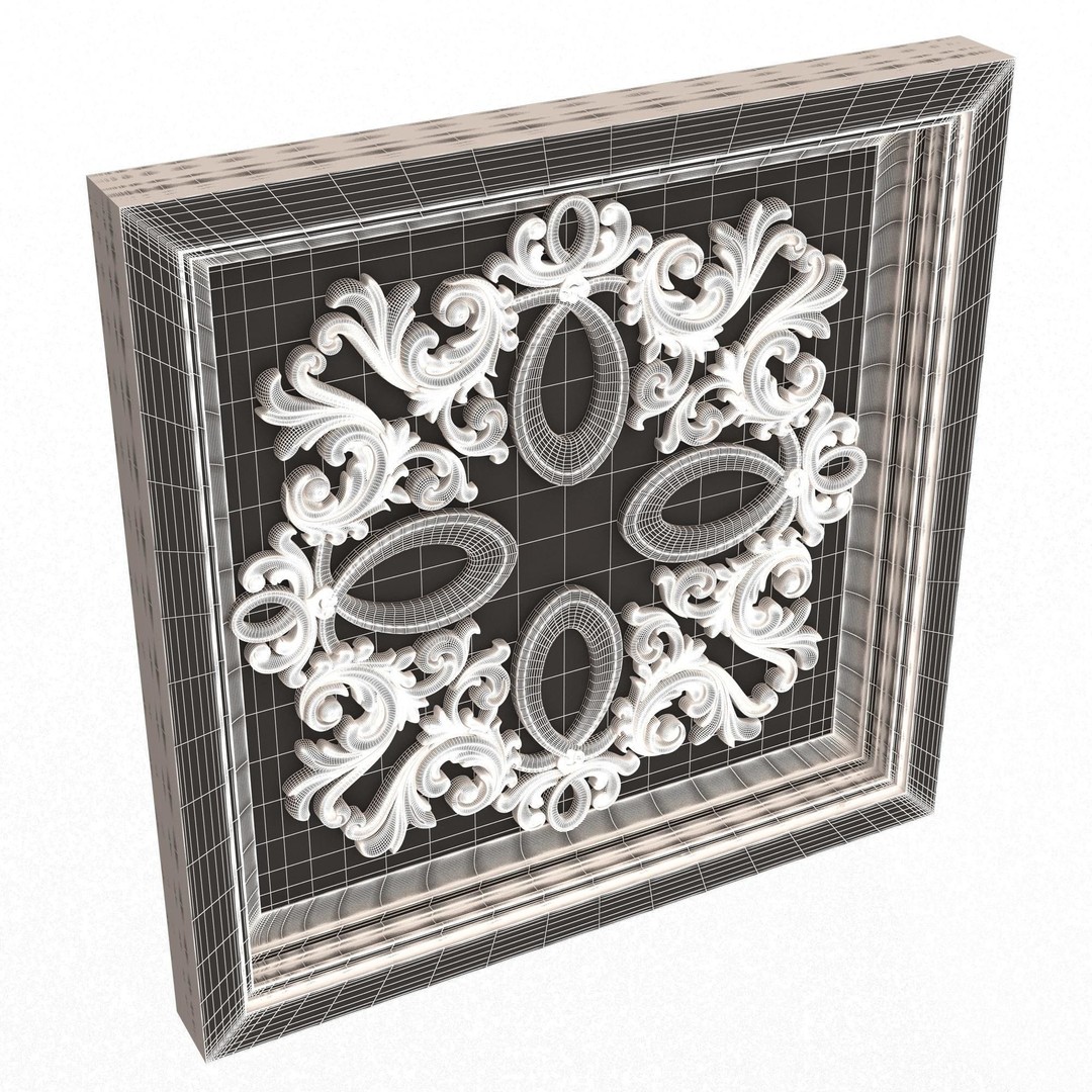 Ceiling Tiles 3D Model – Low Poly Architectural Decoration, OBJ, FBX - View 52