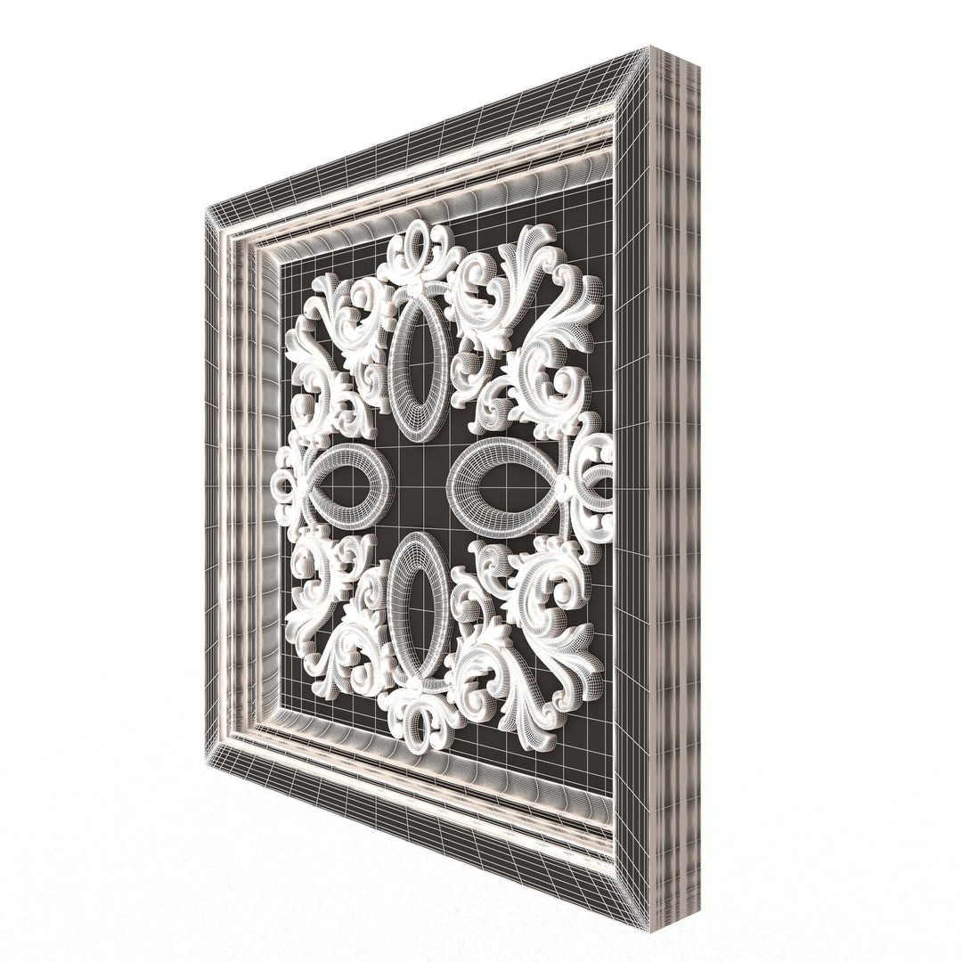 Ceiling Tiles 3D Model – Low Poly Architectural Decoration, OBJ, FBX - View 53