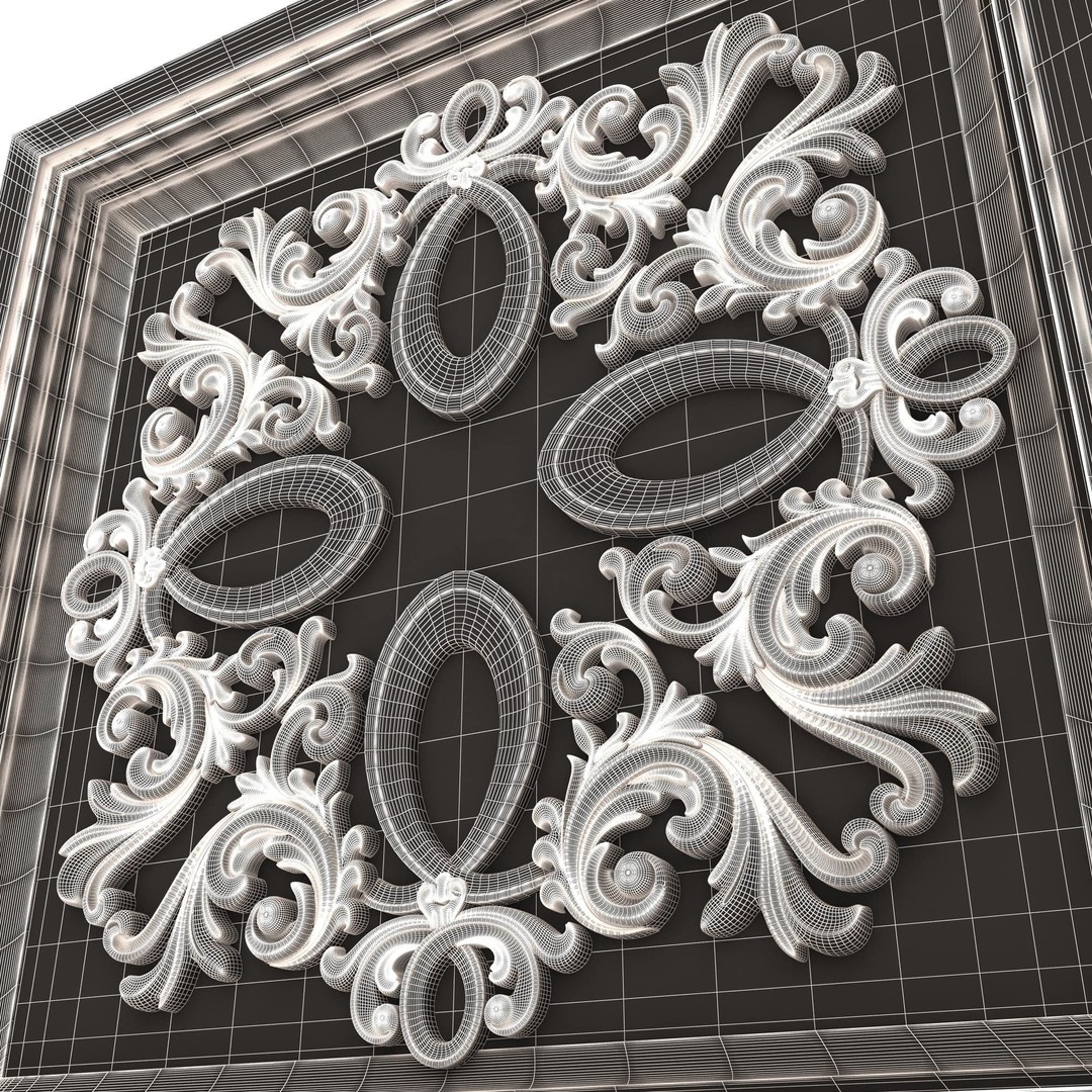 Ceiling Tiles 3D Model – Low Poly Architectural Decoration, OBJ, FBX - View 55