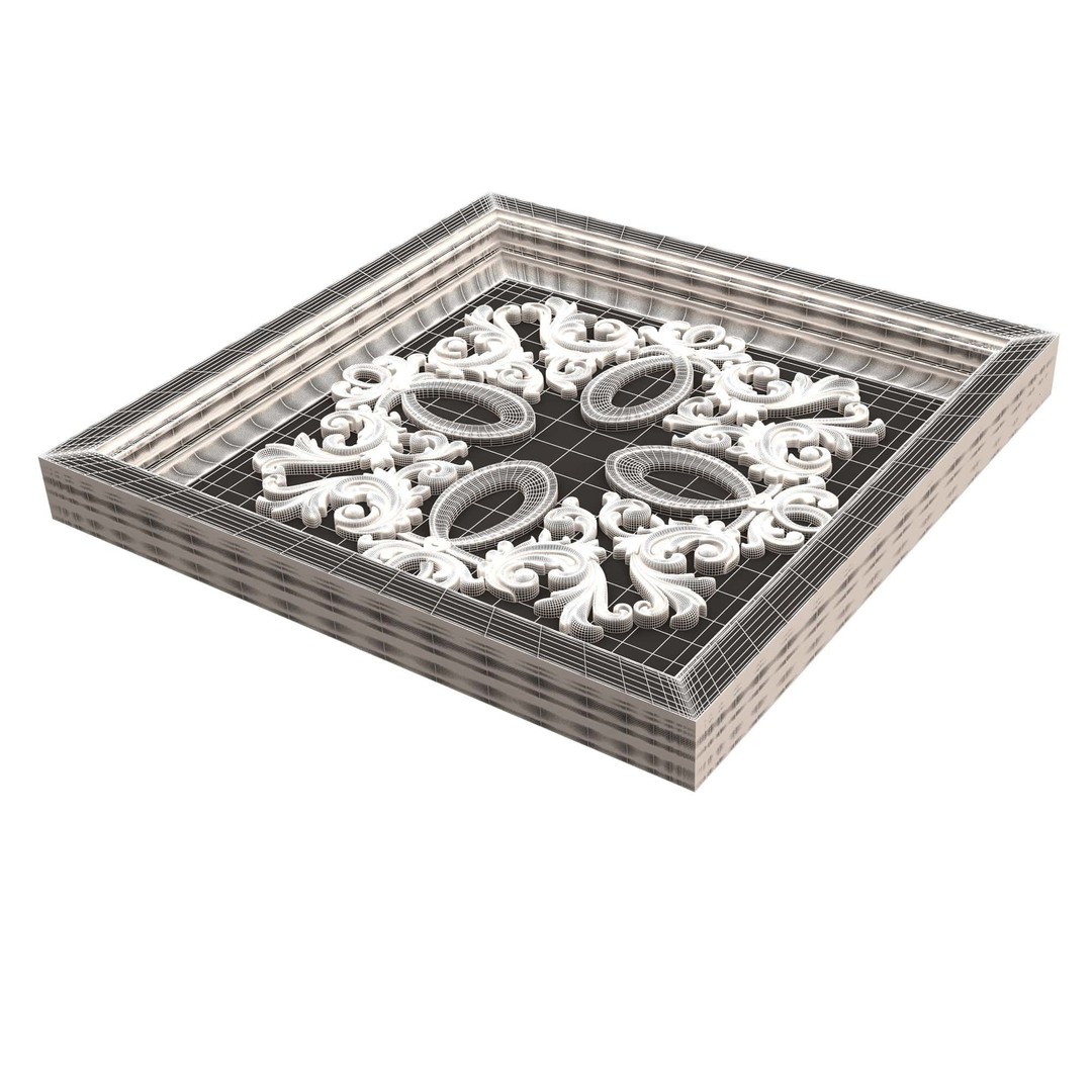 Ceiling Tiles 3D Model – Low Poly Architectural Decoration, OBJ, FBX - View 56