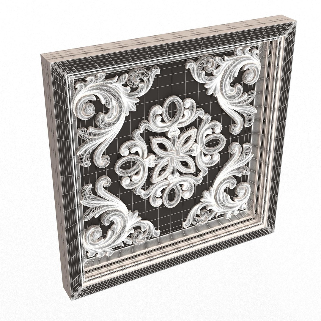 Ceiling Tiles 3D Model – Low Poly Architectural Decoration, OBJ, FBX - View 58