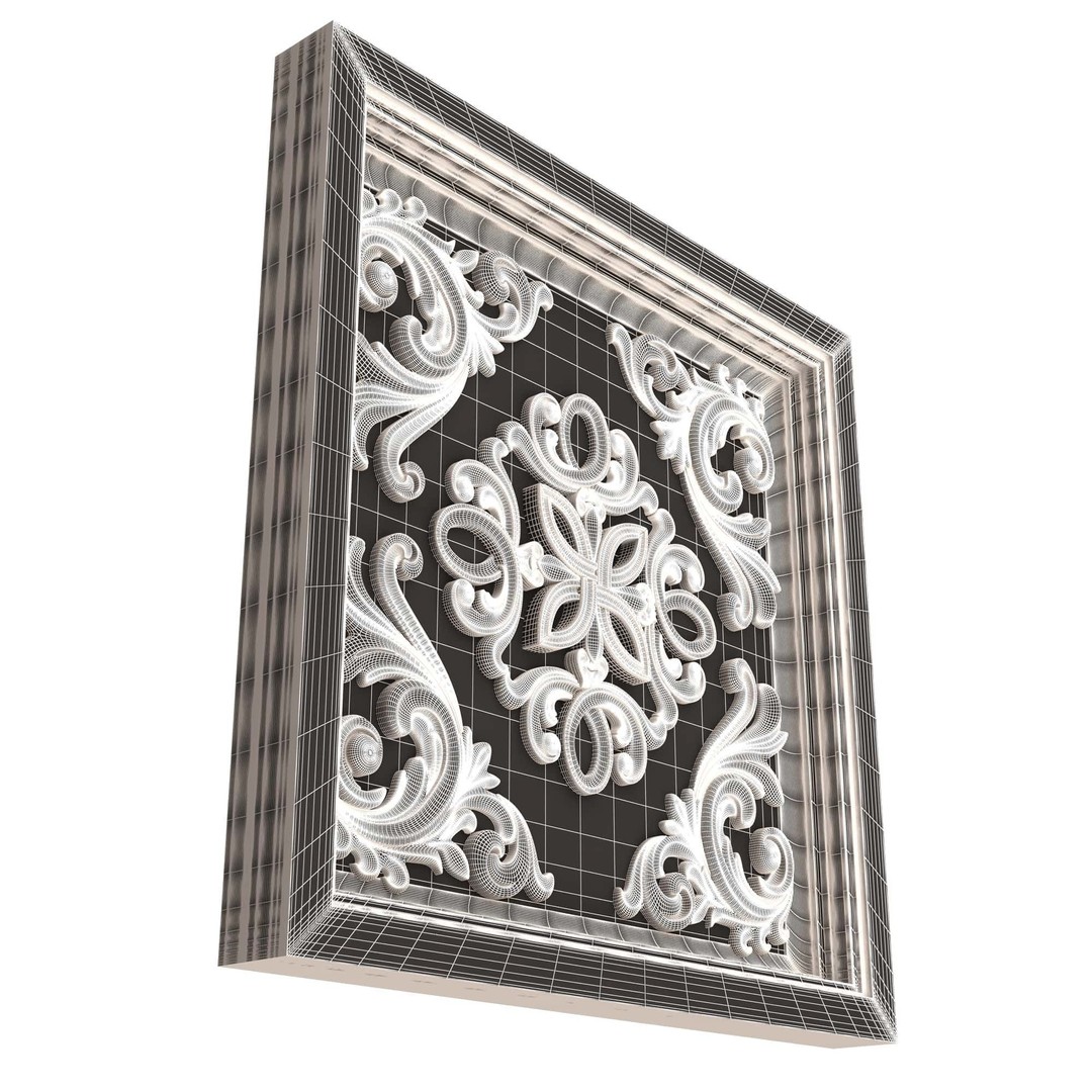 Ceiling Tiles 3D Model – Low Poly Architectural Decoration, OBJ, FBX - View 60