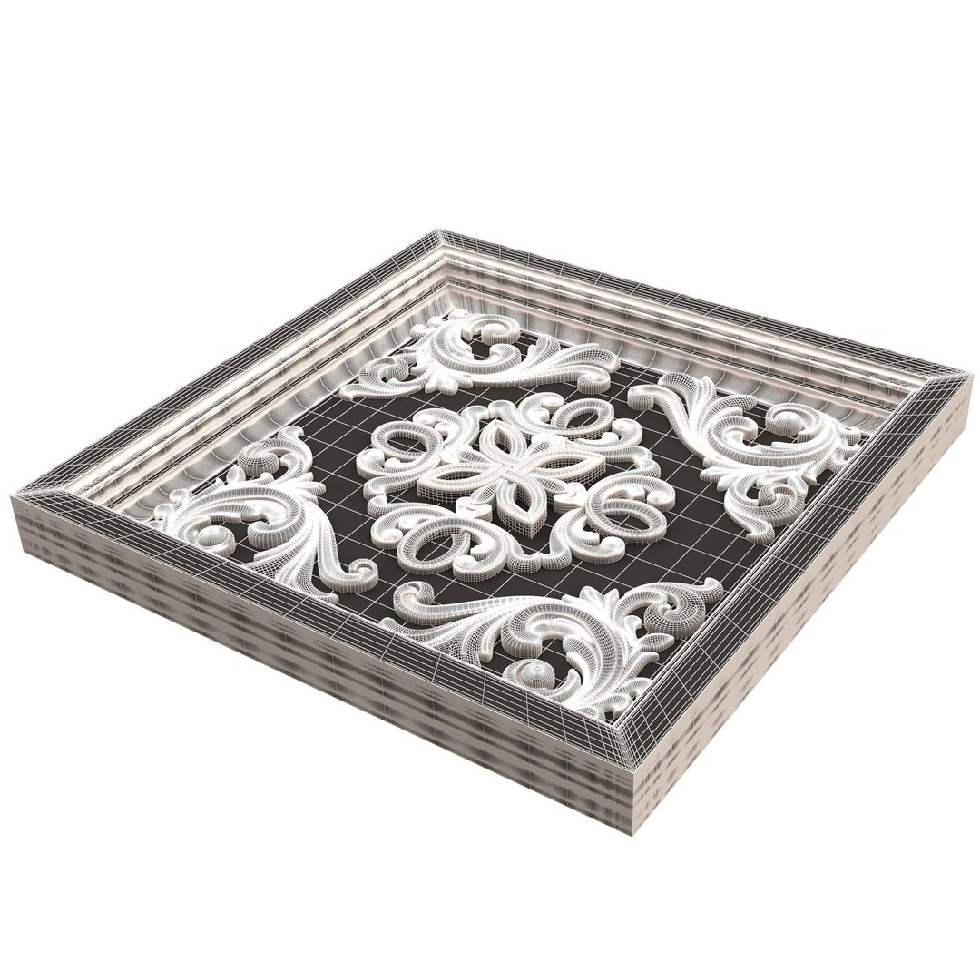 Ceiling Tiles 3D Model – Low Poly Architectural Decoration, OBJ, FBX - View 62