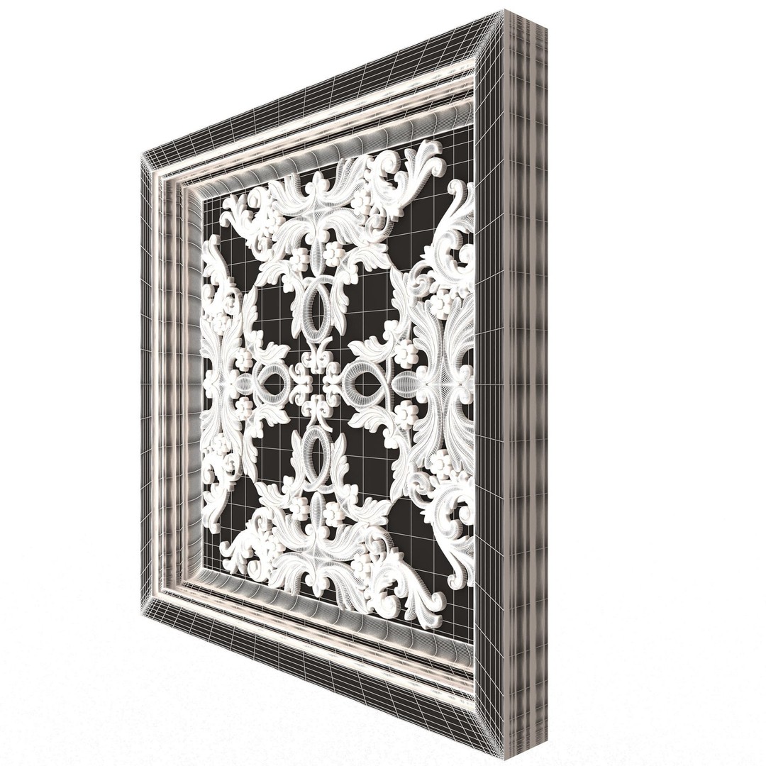 Ceiling Tiles 3D Model – Low Poly Architectural Decoration, OBJ, FBX - View 65