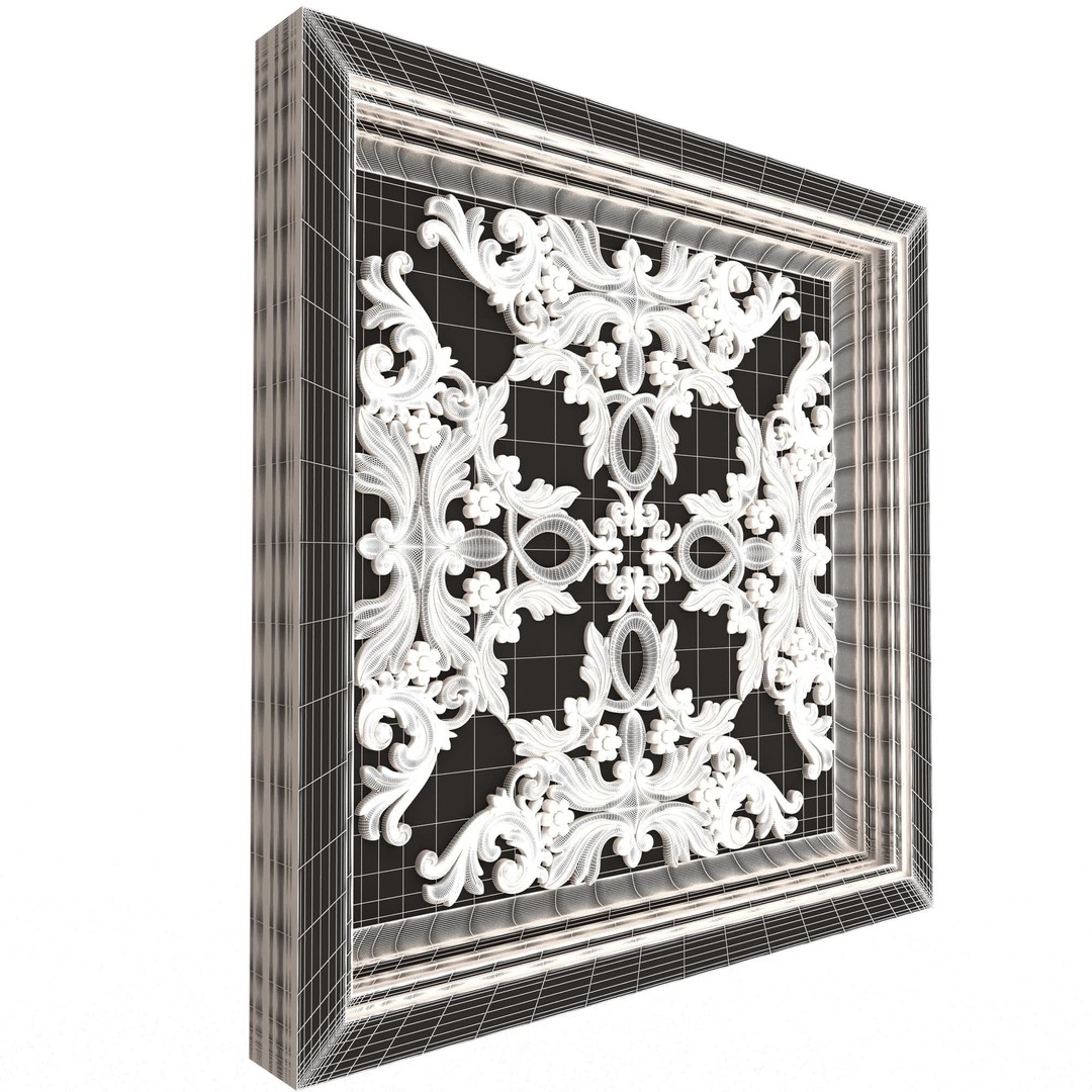 Ceiling Tiles 3D Model – Low Poly Architectural Decoration, OBJ, FBX - View 66
