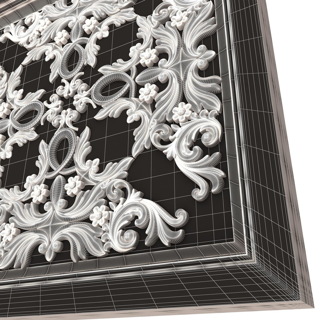 Ceiling Tiles 3D Model – Low Poly Architectural Decoration, OBJ, FBX - View 67