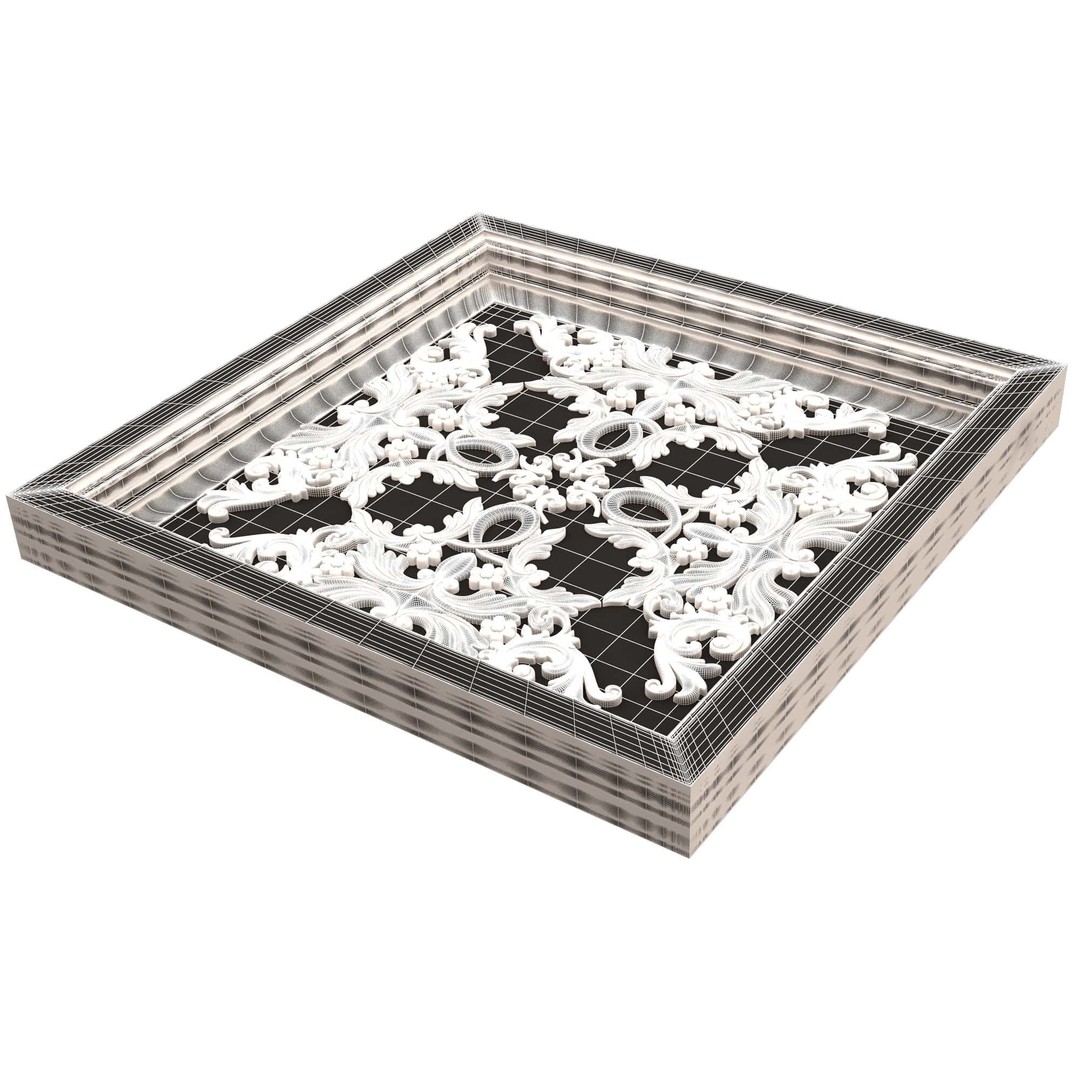 Ceiling Tiles 3D Model – Low Poly Architectural Decoration, OBJ, FBX - View 68