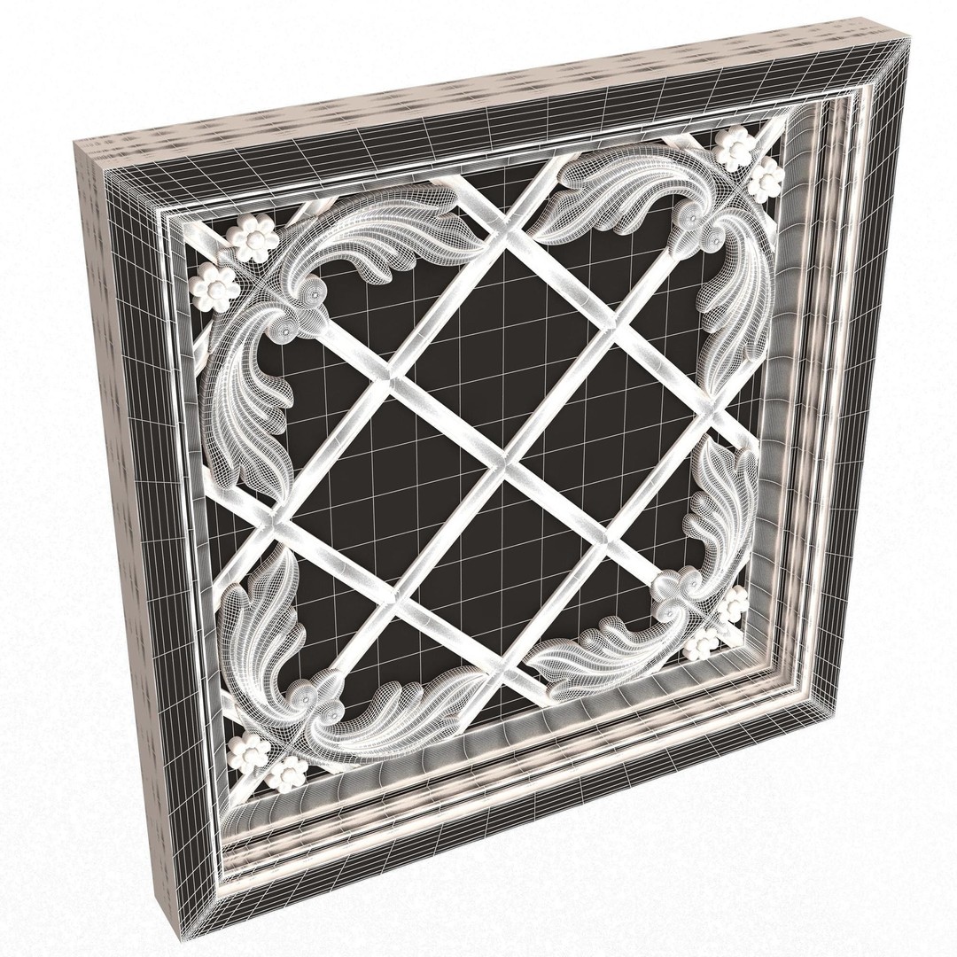Ceiling Tiles 3D Model – Low Poly Architectural Decoration, OBJ, FBX - View 70