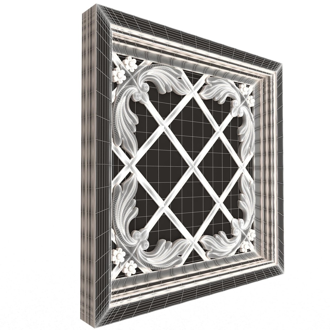 Ceiling Tiles 3D Model – Low Poly Architectural Decoration, OBJ, FBX - View 72