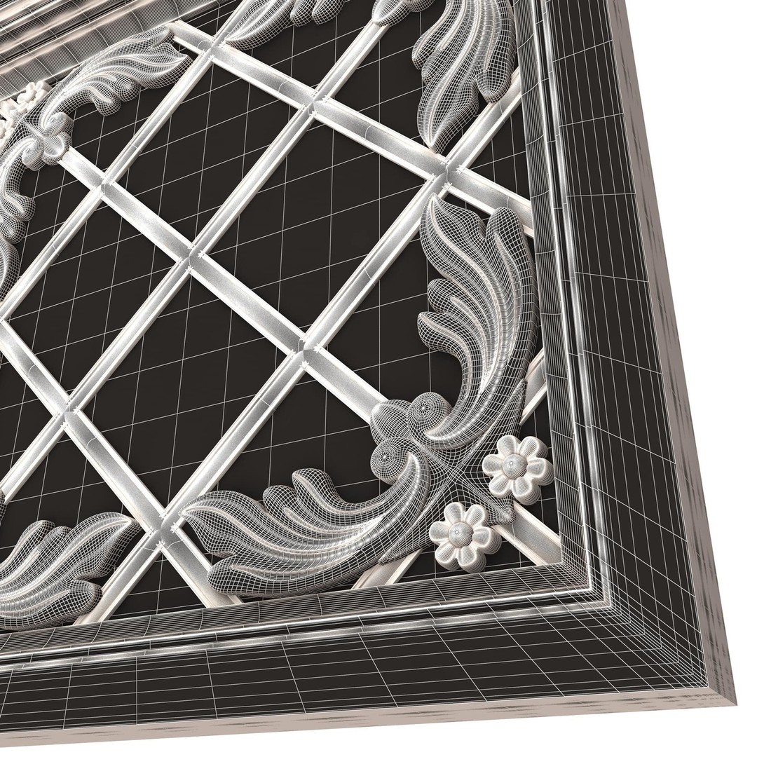 Ceiling Tiles 3D Model – Low Poly Architectural Decoration, OBJ, FBX - View 73