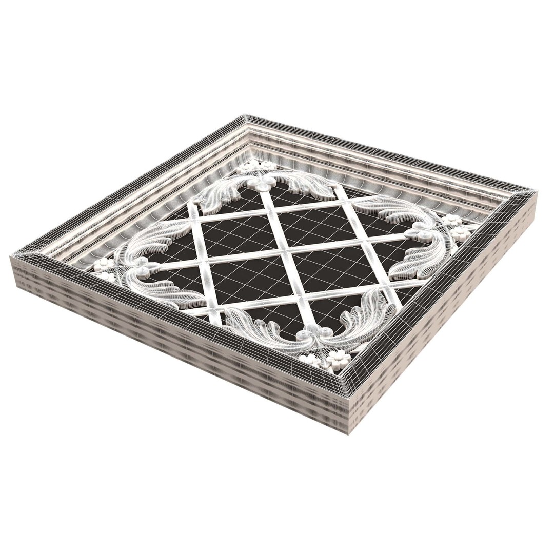 Ceiling Tiles 3D Model – Low Poly Architectural Decoration, OBJ, FBX - View 74