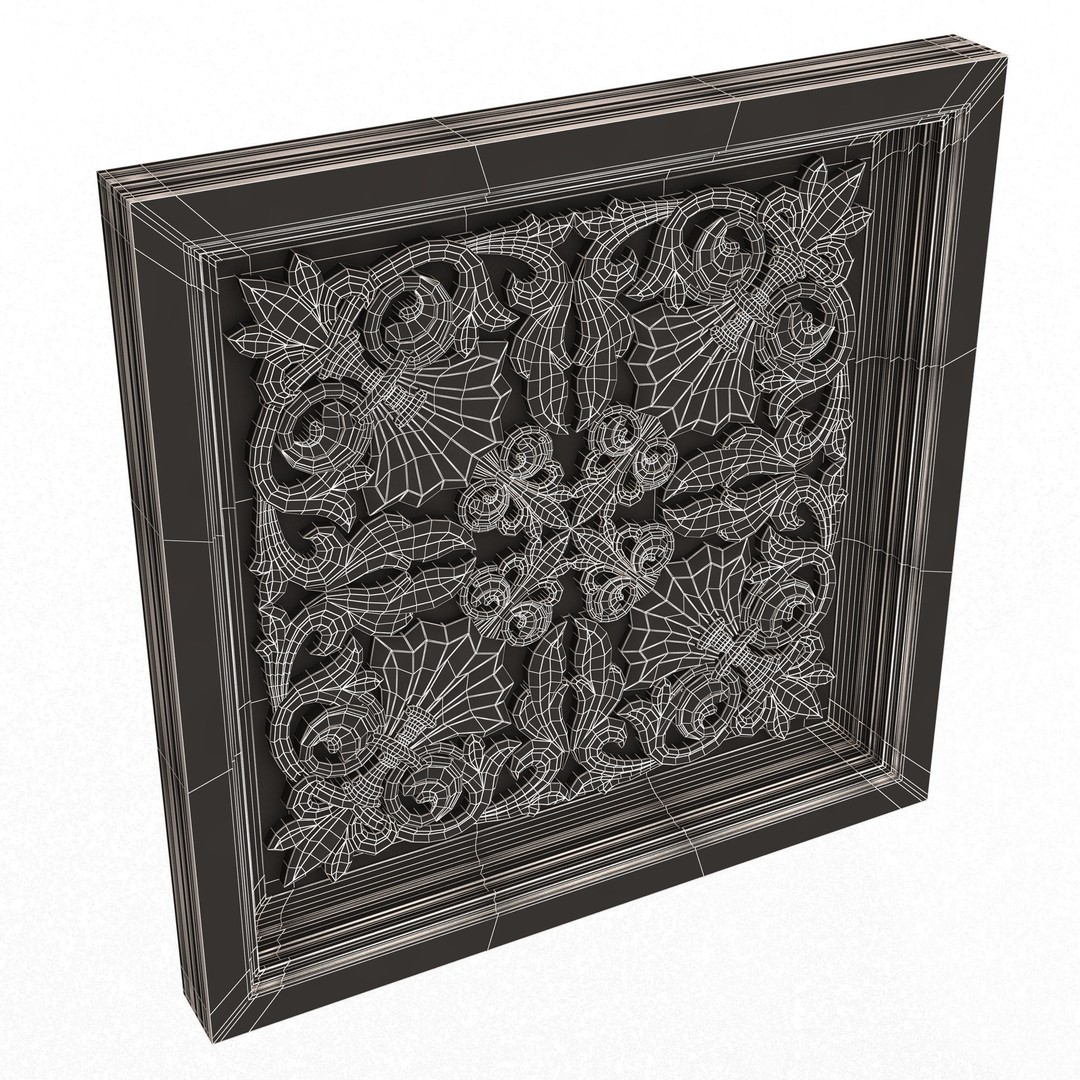 Ceiling Tiles 3D Model – Low Poly Architectural Decoration, OBJ, FBX - View 76