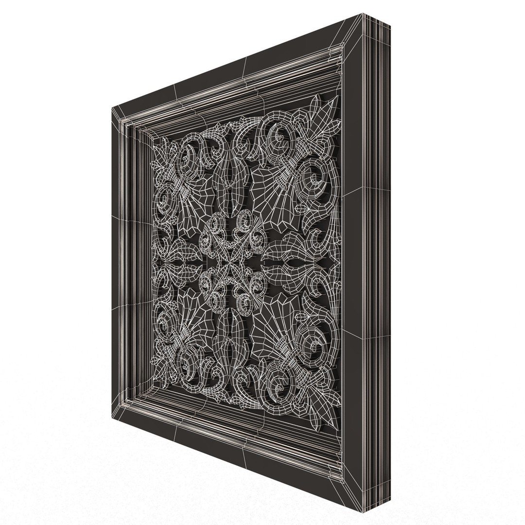 Ceiling Tiles 3D Model – Low Poly Architectural Decoration, OBJ, FBX - View 77