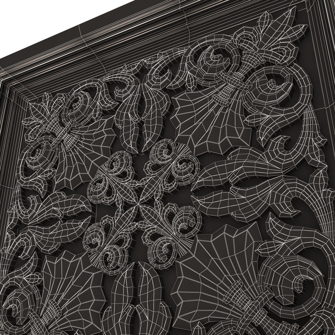 Ceiling Tiles 3D Model – Low Poly Architectural Decoration, OBJ, FBX - View 79